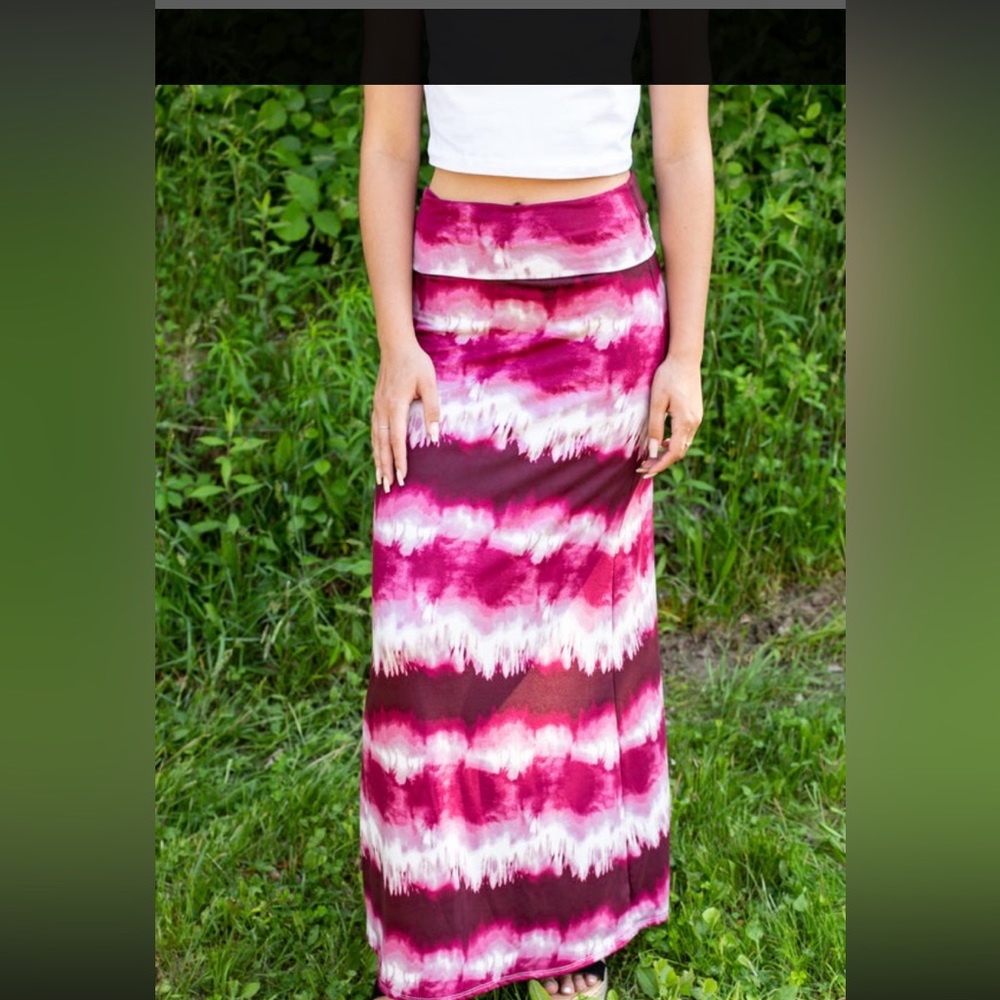 NWT Acting Pro Purple Tye Dye Maxi Skirt , size 2x